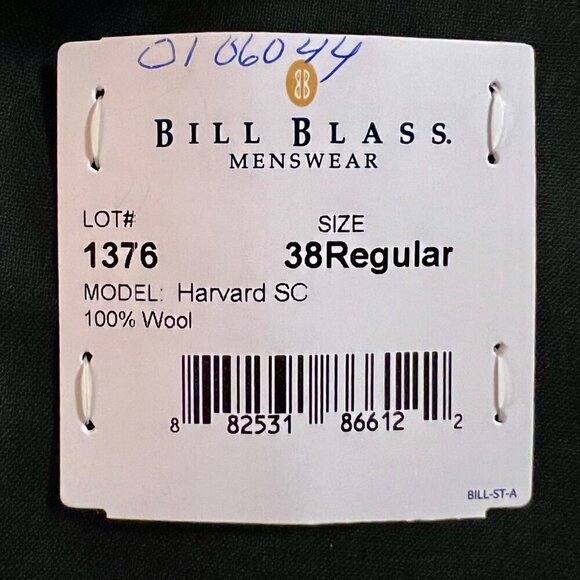 Bill Blass Black Harvard Sports Coat Blazer 100% Wool Gold Bttn Vintage NWT 38R - Picture 16 of 16